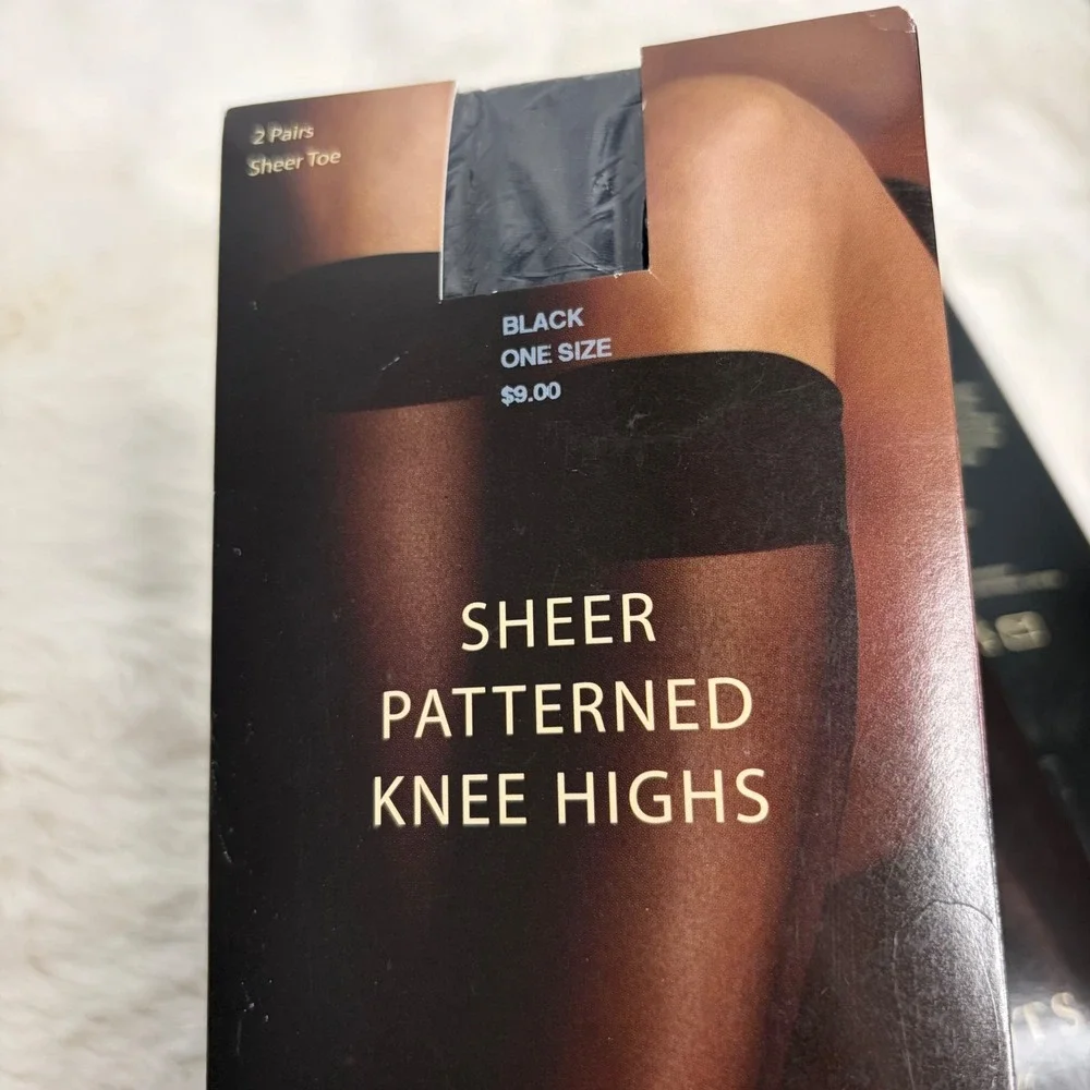Talbots‎ Knee Highs Bundle 8 Pairs Black Light Nude Silky Sheer One Size NEW